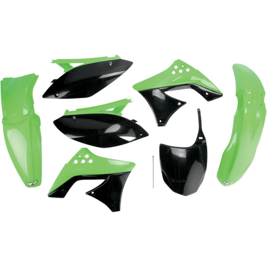 UFO PLASTIC SET KAWASAKI KXF 250 '09-'12 OEM COLOR (GREEN/BLACK) (KA212E999)