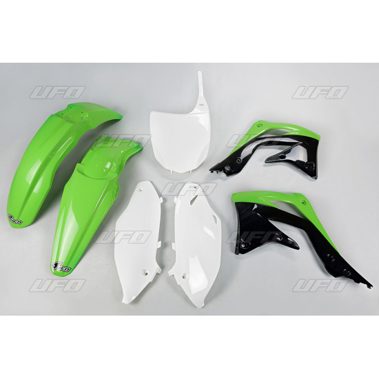 UFO PLASTIC SET KAWASAKI KXF 450 '12 OEM COLOR (GREEN / WHITE / BLACK) (KA217E999)