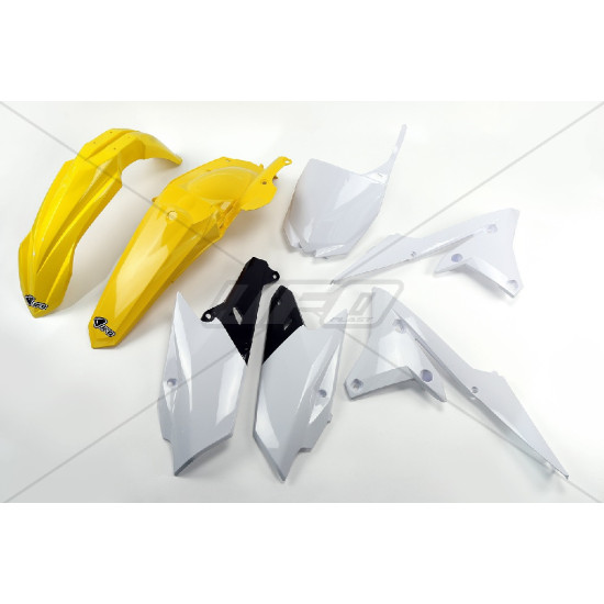 UFO PLASTIKINIŲ DALIŲ RINKINYS YAMAHA YZF 250 '14-'18, YZF 450 '14-'17, ORIGINALI SPALVA (BALTA/GELTONA) (YA318E999D)