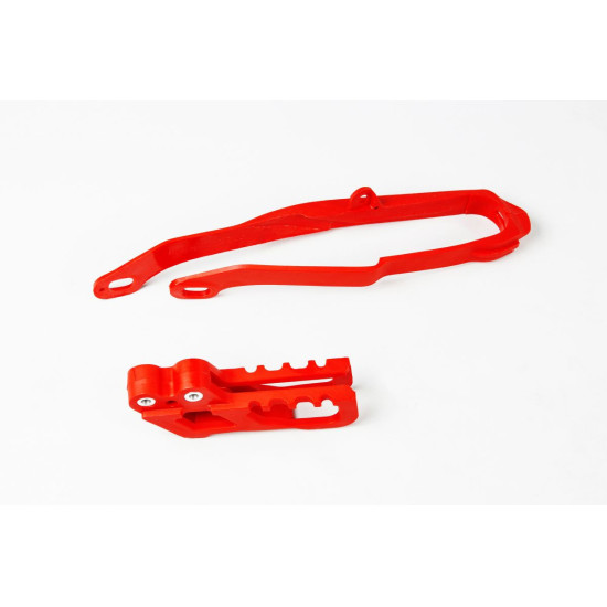UFO SET SLIDE + CHAIN GUIDE HONDA CR 125 / 250 '00-'04, CRF 250 R / X '04, CRF 450R '02-'04 RED