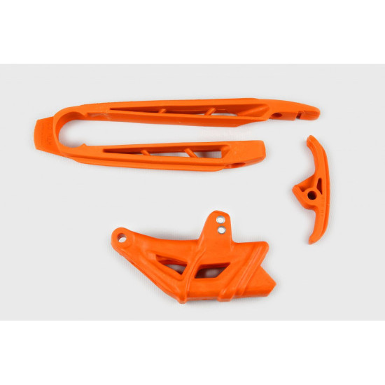 UFO SET SLIDE GEAR (SMALL AND LARGE) + CHAIN GUIDE KTM SX 125 / 144 / 150 / 250, SX-F 250 / 450 '07-10, EXC 125 / 200 / 