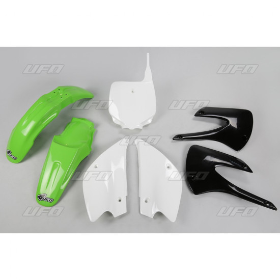 UFO PLASTIC SET KAWASAKI KX 85 '01-'13 OEM COLOR '10 (GREEN/WHITE/BLACK) (KA214KE999)