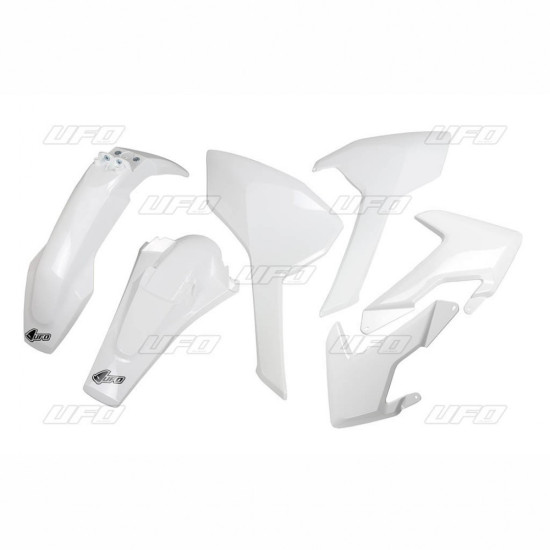 UFO PLASTIC SET HUSQVARNA TE/TX 125/250/300 '17-19, FE 250/350/450/501 '17-19 OEM COLOR '19 (WHITE) (HU618E999W)