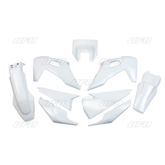 UFO PLASTIC SET HUSQVARNATE 150 / 250 / 300 '20-'23, FE 250 / 350 / 450 / 501 '20-'23 WITH LAMP COVER WHITE (HU623E041)