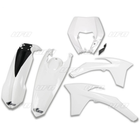 UFO KTM EXC / EXCF '12-'13 PLASTIC SET WITH LAMP COVER WHITE (KT521E047)
