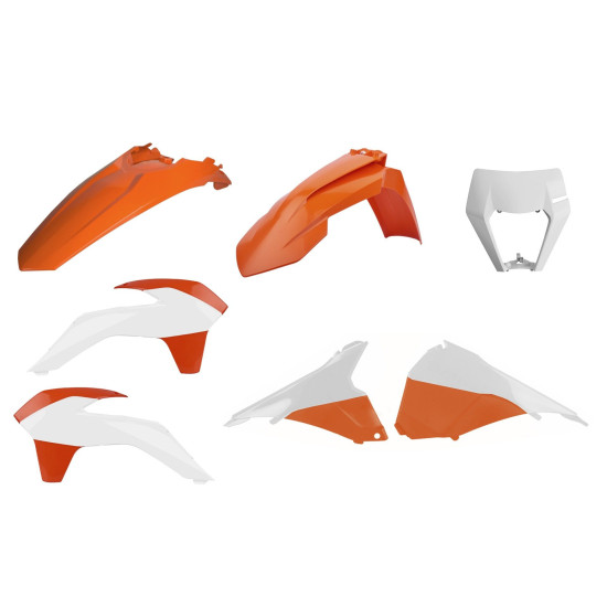 POLISPORT PLASTIC SET KTM EXC / EXC-F '14-'16 (RESTYLING) INCLUDES FRONT FENDER '17-'19 (8574200008) HEADLAMP GUARD '17-