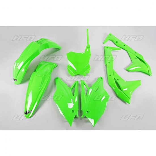 UFO PLASTIKINIŲ DALIŲ RINKINYS KAWASAKI KXF 250 '18-'20, SPALVA FLUORY ŽALIA (KA225AFLU)