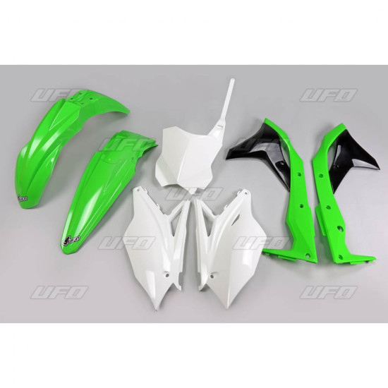 UFO PLASTIC SET KAWASAKI KXF 250 '18-'20 OEM COLOR '18 (WHITE/GREEN) (KA225E999)