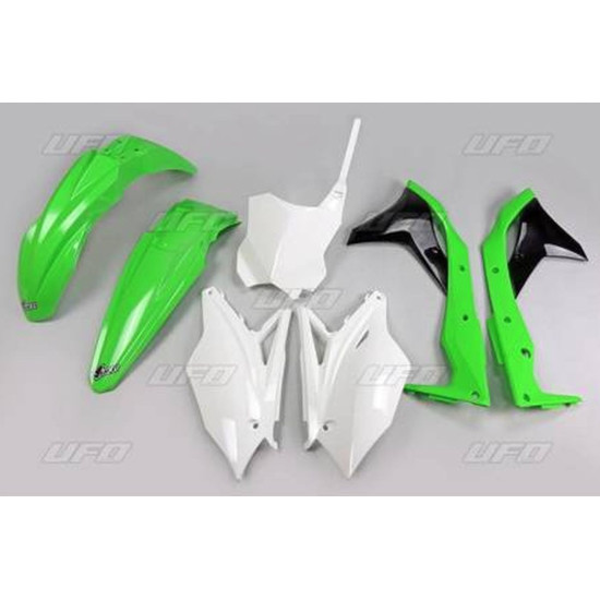 UFO PLASTIC SET KAWASAKI KXF 250 '18-'20 OEM COLOR '19 (WHITE/GREEN) (KA225E999A)