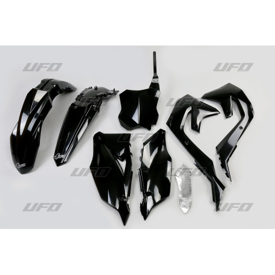 UFO PLASTIKINIS RINKINYS KAWASAKI KXF 250 '21-24, KXF 450 '19-23 JUODAS (KA227E001)