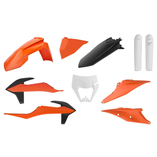 POLISPORT PLASTIC SET (FULL KIT) KTM EXC / EXC-F TPI '20-'23 INCLUDES LAMP COVER (8668600002) AND SHOCK ABSORBER COVERS 