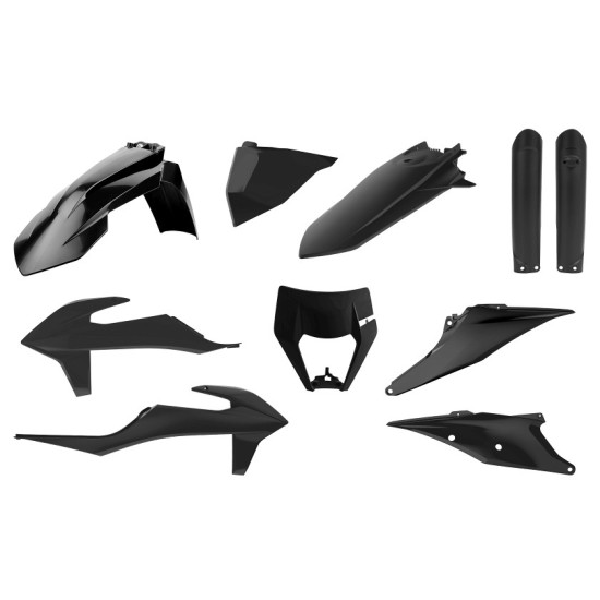 POLISPORT PLASTIKINIS RINKINYS (PILNAS RINKINYS) KTM EXC / EXC-F TPI '20-'23 SU ŽIBINTŲ DANGTELIU (8668600003) IR AMORTI