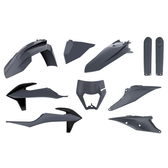 POLISPORT PLASTIKINIS RINKINYS (PILNAS RINKINYS) KTM EXC / EXC-F TPI '20-'23 ĮSKAITANT ŽIBINTŲ DANGTELĮ (8668600006) IR 