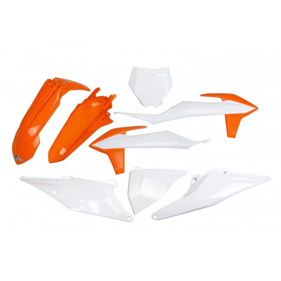 UFO PLASTIKINIS RINKINYS KTM SX 125 / 150 / 250 '19-'22, SXF (SX-F) 250 / 350 / 450 '19-'22 OEM SPALVA '21 (BALTA / ORAN