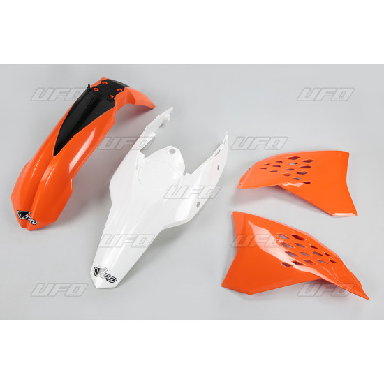 UFO KTM EXC '11 PLASTIC SET OEM COLOR (ORANGE/WHITE) (KT512E999)
