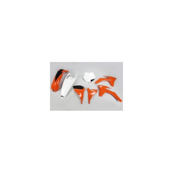 UFO KTM SX/SXF '16-'18 PLASTIC SET '17 OEM COLOR (ORANGE/WHITE) (KT517E999X)