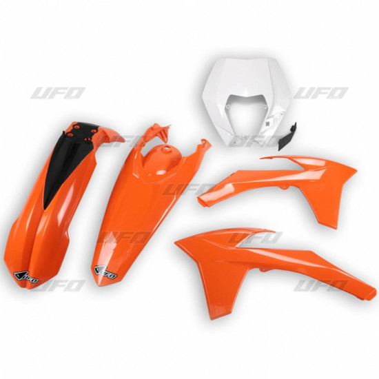 UFO KTM EXC/EXCF PLASTIC SET '12-'13 OEM COLOR (ORANGE/WHITE) (KT521E999)