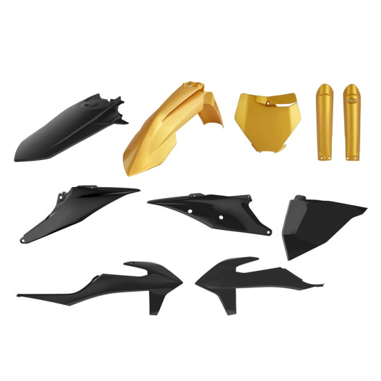 POLISPORT PLASTIKINIS RINKINYS (PILNAS RINKINYS) KTM SX / SX-F '19-'22 ĮSKAITANT PRIEKINĘ PLOKŠTELĘ (8666400009) IR AMOR