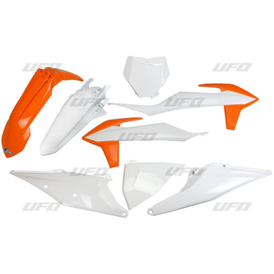 UFO PLASTIKINIS RINKINYS KTM SX 125 / 150 / 250 '19-'22, SXF (SX-F) 250 / 350 / 450 '19-'22 OEM SPALVA (ORANŽINĖ / BALTA