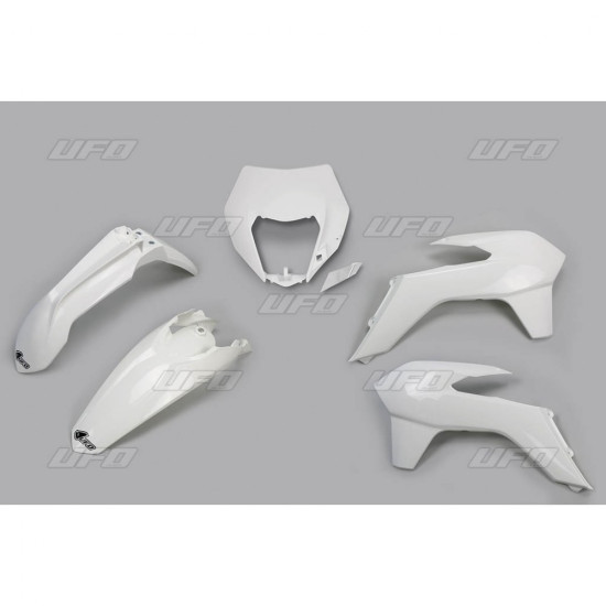 UFO KTM EXC / EXCF '14-'16 PLASTIC SET WITH LAMP COVER WHITE (KT524E047)