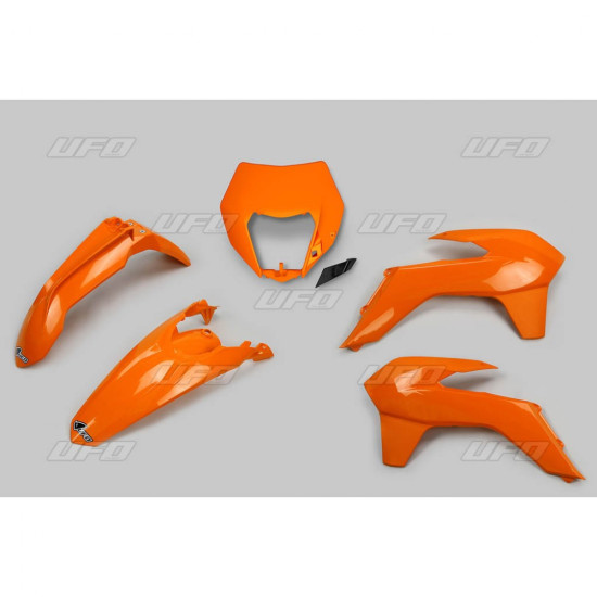 UFO KTM EXC / EXCF '14-'16 PLASTIC SET WITH LAMP COVER ORANGE (KT524E127)