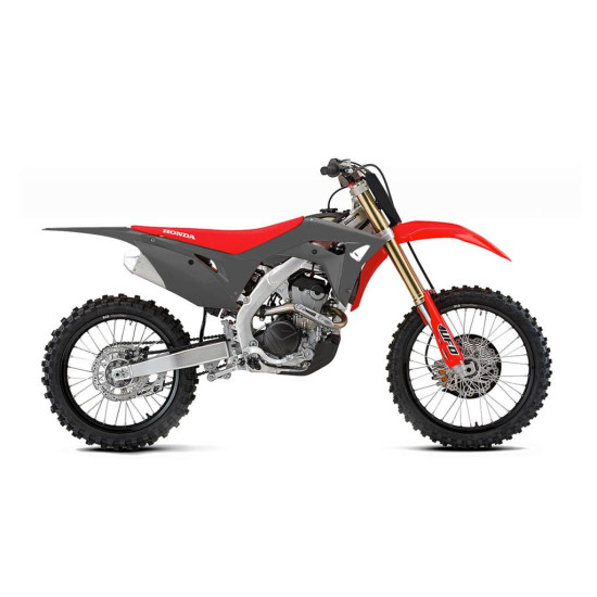 UFO PLASTIC SET HONDA CRF 250R '18-'21, CRF 450R '17-'20 COLOR GRAY / RED (INCLUDES TUBE COVERS AND STICKERS)