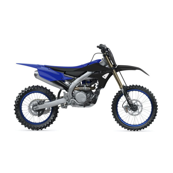 UFO PLASTIC SET YAMAHA YZF 250 '19-'23, YZF 450 '18-'22 COLOR BLACK / BLUE (INCLUDES TELESCOPE COVERS AND STICKERS)