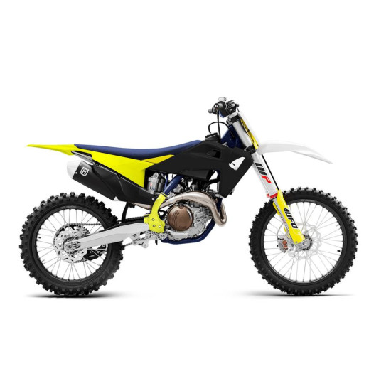 UFO PLASTIC SET HUSQVARNA TC / FC '19-22, COLOR BLACK / YELLOW / WHITE (INCLUDES TELESCOPIC GUARDS, FRAME GUARDS AND STI