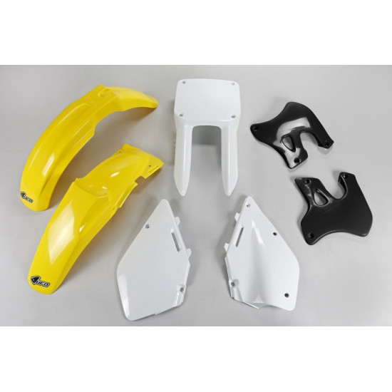 UFO PLASTIKINIS KOMPLEKTAS SUZUKI RM 125 '96-'98 OEM SPALVA (GELTONA / BALTA / JUODA) (SU393E999)