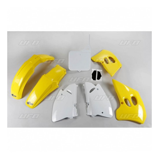 UFO PLASTIC SET SUZUKI RM 125 '94-'95, RM 250 '94-'95 OEM COLOR (YELLOW / WHITE) (SU394E999)