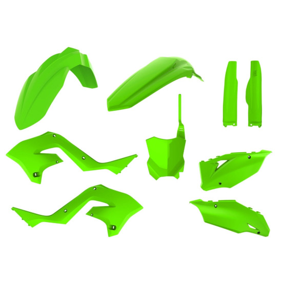 POLISPORT IŠPARDAVIMAS PLASTIKINIŲ DALIŲ RINKINYS KAWASAKI KX 125 / 250 '03-'08, ĮSKAITANT PRIEKINĘ PLOKŠTELĘ (866590001