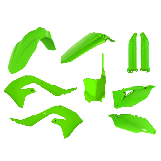 POLISPORT PLASTIKINIS RINKINYS KAWASAKI KXF 250 '21-'24 KXF 450 '19-'23 ĮSKAITANT PRIEKINĘ PLOKŠTELĘ (8665900006) IR AMO