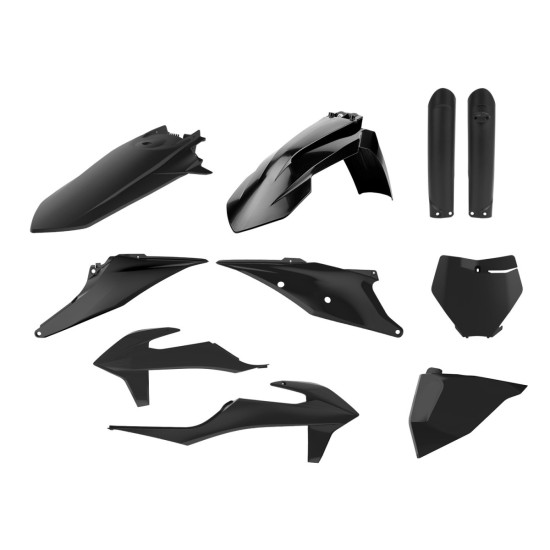 POLISPORT PLASTIC SET (FULL KIT) KTM SX / SX-F '19-'22 INCLUDES FRONT PLATE (8666400003) AND SHOCK ABSORBER COVERS (8398