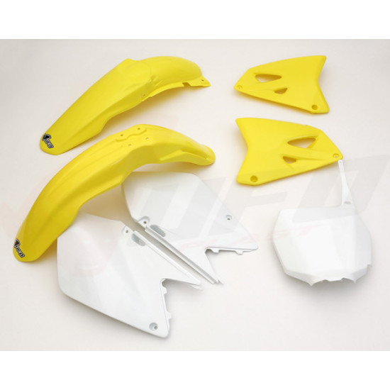 UFO PLASTIC SET SUZUKI RM 125 / 250 '06-'24 OEM COLOR (WHITE / YELLOW) (SU406E999)