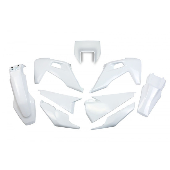 UFO PLASTIC SET HUSQVARNA TE 150 / 250 / 300 '20-'23, FE 250 / 350 / 450 / 501 '20-'23 WITH LAMP COVER OEM COLOR (WHITE)
