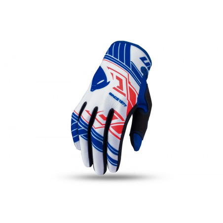 UFO gloves SKILL HERON CROSS / E-BIKE color white red blue size S - UFO collection 2022