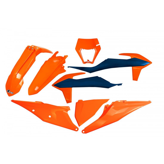 UFO PLASTIKINIS RINKINYS KTM EXC 125 '20-'21, EXC 250/300 TPI '20-'23, EXC-F 250/350/450/500 '20-'23 SU ŽIBINTŲ DANGTELI