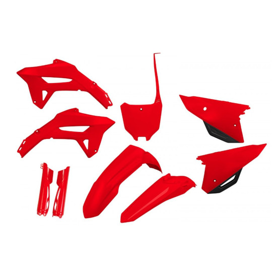 UFO PLASTIC SET (FULL KIT) WITH TELESCOPE (SHOCK ABSORBER) COVERS HONDA CRF 250 R '22-'24, CRF 450 R '21-'24 OEM COLOR R
