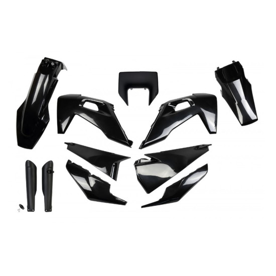 UFO PLASTIC SET (FULL KIT) WITH TELESCOPIC GUARDS (SHOCK ABSORBERS) HUSQVARNA TX / TE 125 / 150 / 250 / 300 '20-'22, FE 