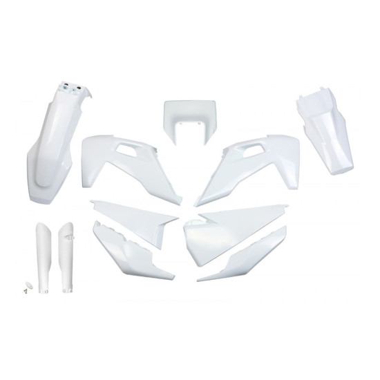 UFO PLASTIC SET (FULL KIT) WITH TELESCOPIC GUARDS (SHOCK ABSORBERS) HUSQVARNA TX / TE 125 / 150 / 250 / 300 '20-'22, FE 