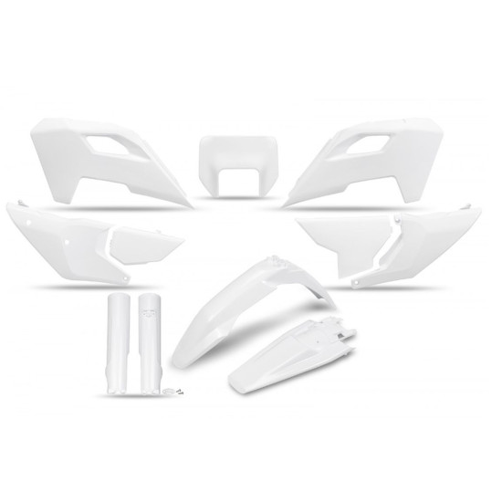 UFO PLASTIC SET (FULL KIT) WITH TELESCOPIC GUARDS (SHOCK ABSORBERS) HUSQVARNA TE 150 / 250 / 300 '24-'25, FE 250 / 350 /