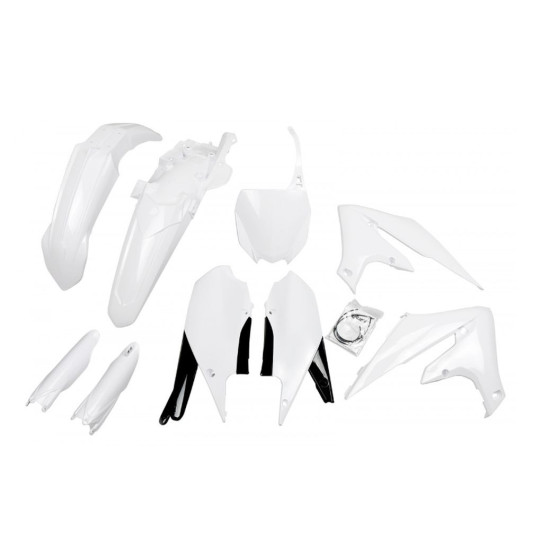 UFO PLASTIC SET (FULL KIT) WITH TELESCOPE COVERS (SHOCK ABSORBERS) YAMAHA YZF 250 '19-'23, YZF 450 '18-'22 WHITE