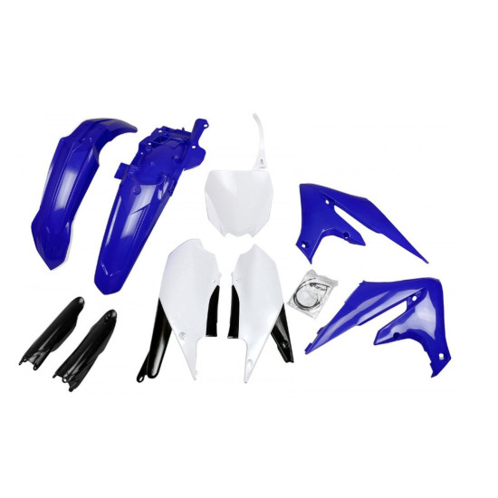 UFO PLASTIKINIS RINKINYS (PILNAS KOMPLEKTAS) SU TELESKOPINIAIS (AMORTIZATORIAIS) DANGTELIAIS YAMAHA YZF 250 '19-'23, YZF