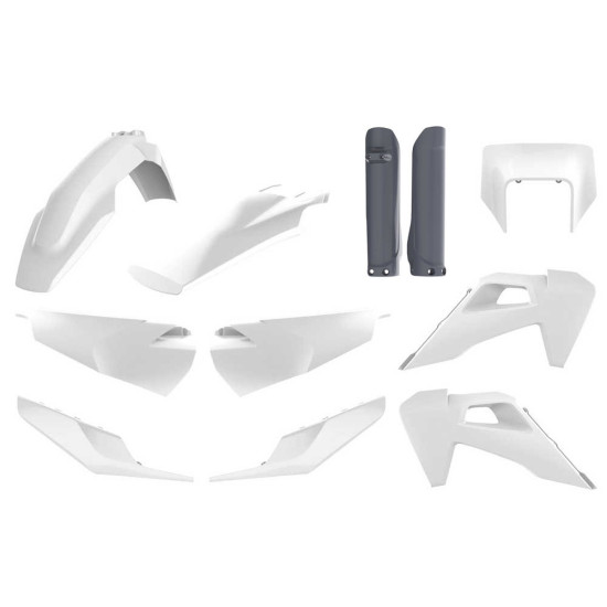 POLISPORT PLASTIKINIS RINKINYS (PILNAS RINKINYS) HUSQVARNA TE / FE TPI '20-'23 ĮSKAITANT PRIEKINIO ŽIBINTO APSAUGĄ (8668
