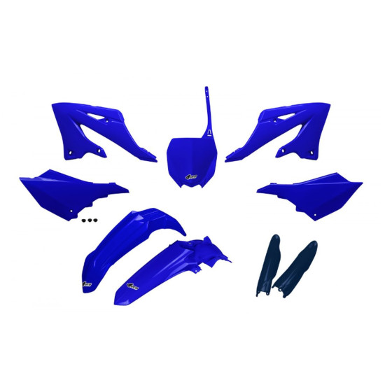 UFO PLASTIKINIS KOMPLEKTAS (PILNAS) SU TELESKOPU (AMORTIZATORIUMI) DANGTELIAIS YAMAHA YZ 125 / 250 '22-'26 OEM SPALVA TA