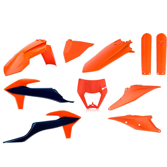 POLISPORT PLASTIKINIS RINKINYS (PILNAS RINKINYS) KTM EXC / EXC-F TPI '20-'23 ĮSKAITANT ŽIBINTŲ DANGTELĮ (8668600002) IR 