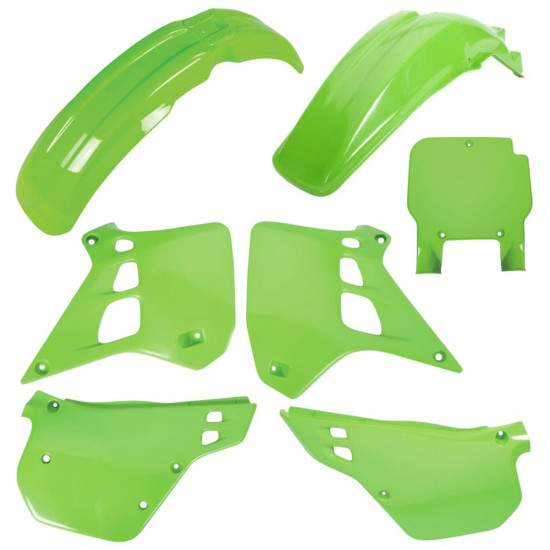 POLISPORT PLASTIKINIS RINKINYS KAWASAKI KX 125 '90-'91 SU PRIEKINE PLOKŠTELE (8672800001), SPALVA ŽALIA
