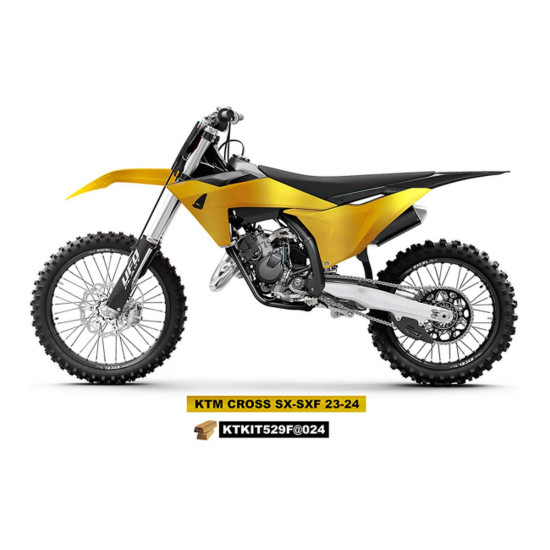 UFO PLASTIKINIS RINKINYS (PILNAS KOMPLEKTAS) SU TELESKOPO (AMORTIZATORIAUS) APSAUGOMIS KTM SX 125 / 250 / 300 TBI '23-'2