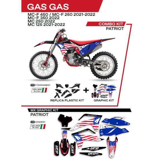 NSO PLASTIKINIS RINKINYS GGKIT702001 PLIUS LIPDUKAI (LIPDUKAI) RINKINYS GAS GAS MC 125 '21-'22 MC 250 '22 MCF 250 / 350 