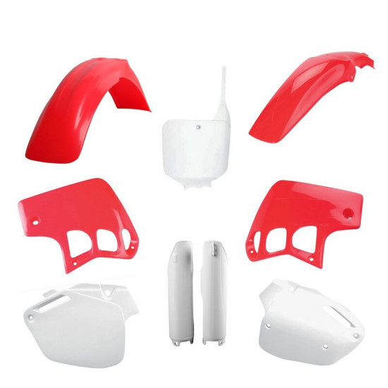 POLISPORT PLASTIC SET (FULL KIT) HONDA CR 500 '95-'00 INCLUDES FRONT PLATE (8680800001) AND SHOCK ABSORBER COVERS (83940